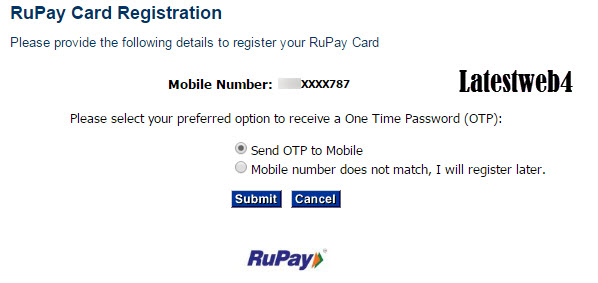 Rupay Paysecure Registration step 2