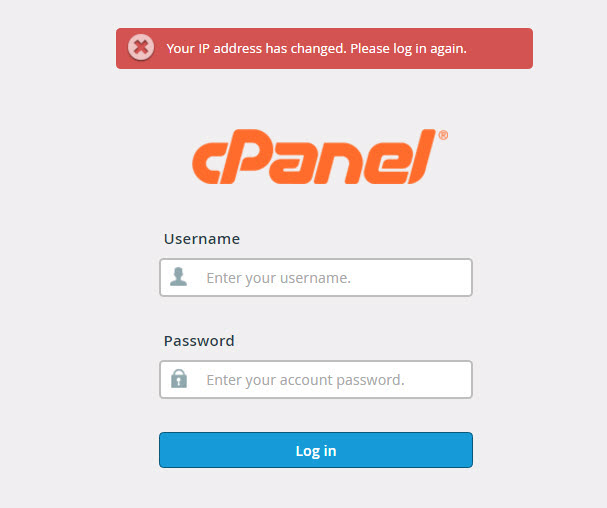 Cpanel IP Address Changed Error Issue Solved