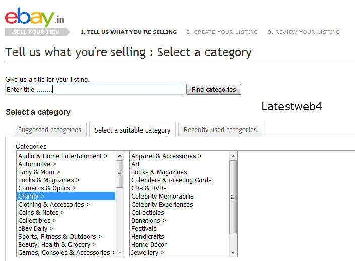 choose ebay category